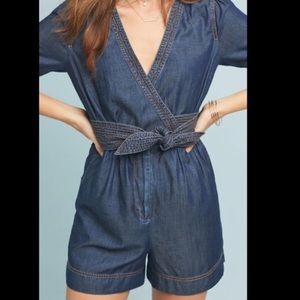 NWT Anthropology Chambray Denim Romper